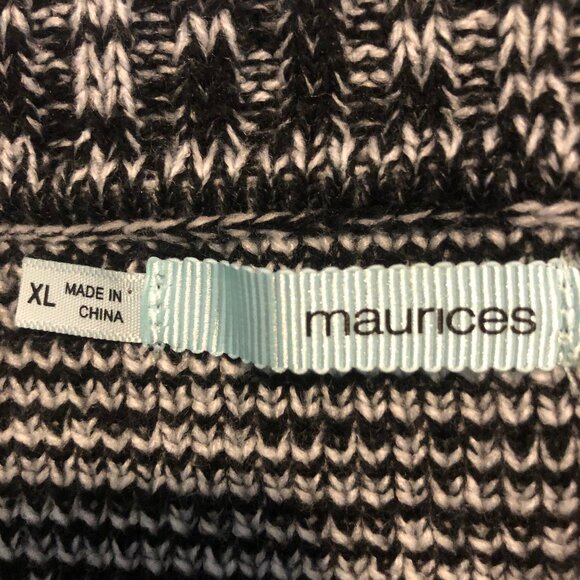 Maurices Black & Gray Sweater Dress – XL (Cowl Neck, Geometric Stripe) - Picture 10 of 13